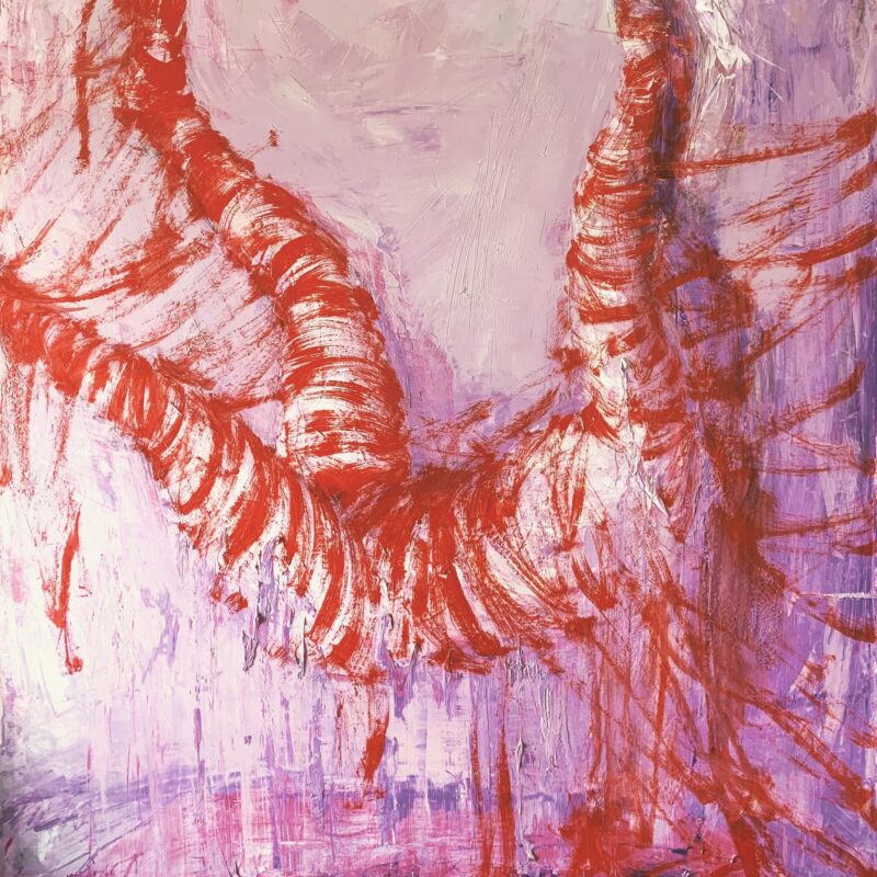 mắc kẹt ở nhân gian..160 x 180cm.oil on canvas.2023
